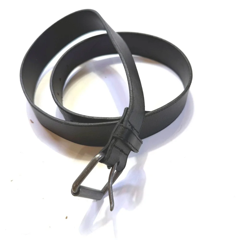 Wrangler Mens Black Genuine Leather Belt 38 Western Gunmetal Buckle BW29271